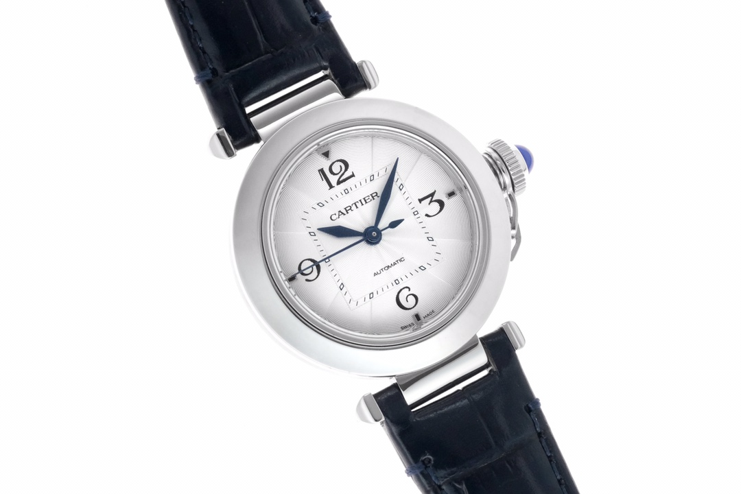 Super Clone | BV Factory Pasha Watch 35mm Model Steel Case Blue Leather Strap