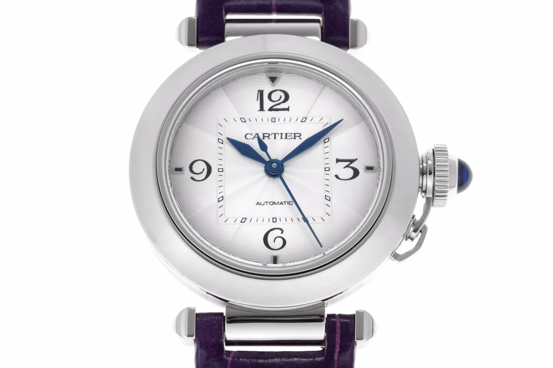 Super Clone | BV Factory Pasha Watch 35mm Model Steel Case Purple Leather Strap