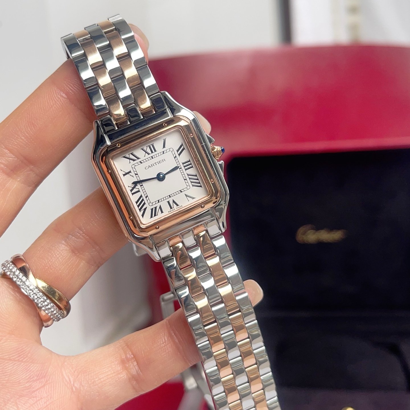 Super Clone | AF Factory Panthère Watch All Sizes Model Two-Tone Rose Gold Bracelet