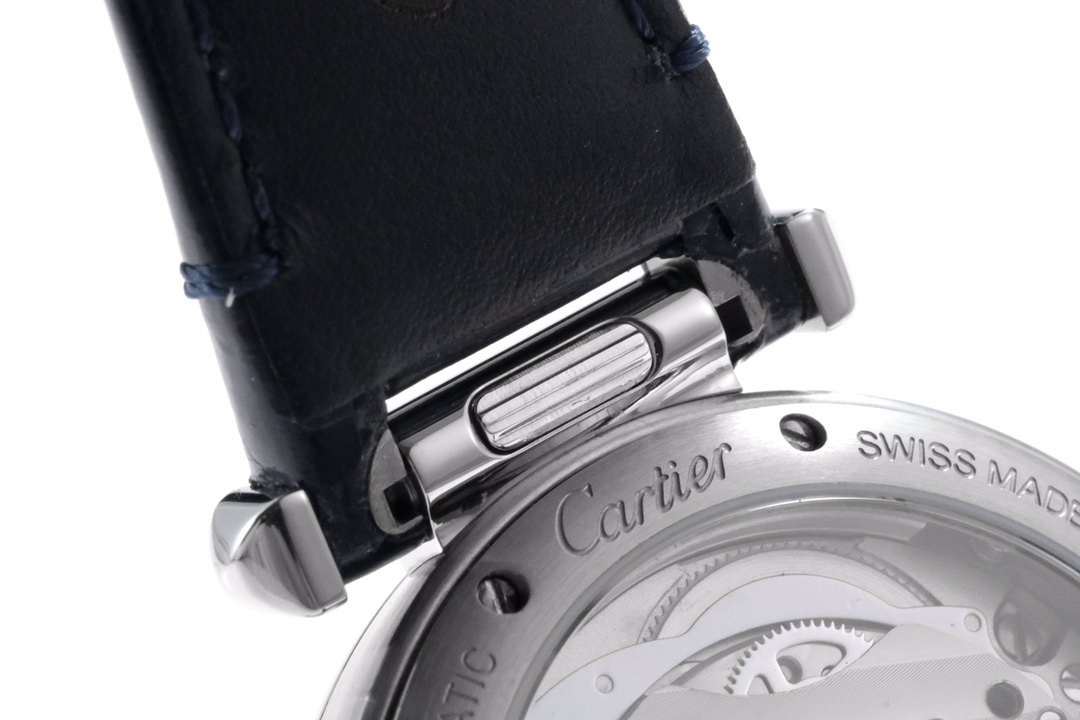 Super Clone | BV Factory Pasha Watch 35mm Model Steel Case Blue Leather Strap