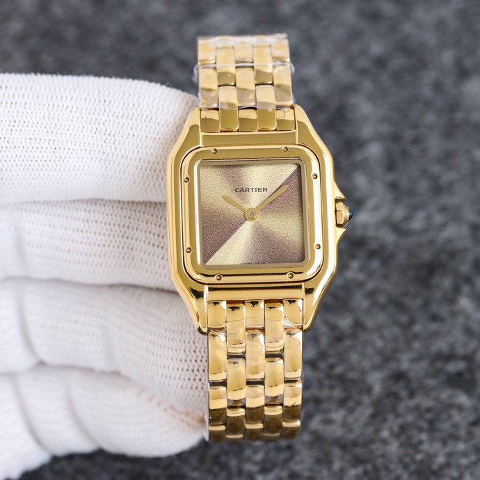 Super Clone | AF Factory Panthère Watch All Sizes Model Yellow Gold Diamond Bezel Gold Dial
