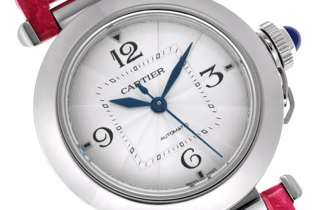 Super Clone | BV Factory Pasha Watch 35mm Model Steel Case Red Leather Strap