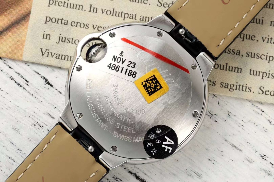 AF Factory Ballon Bleu Watch 33mm Silver Case Silver Dial Black Leather Strap