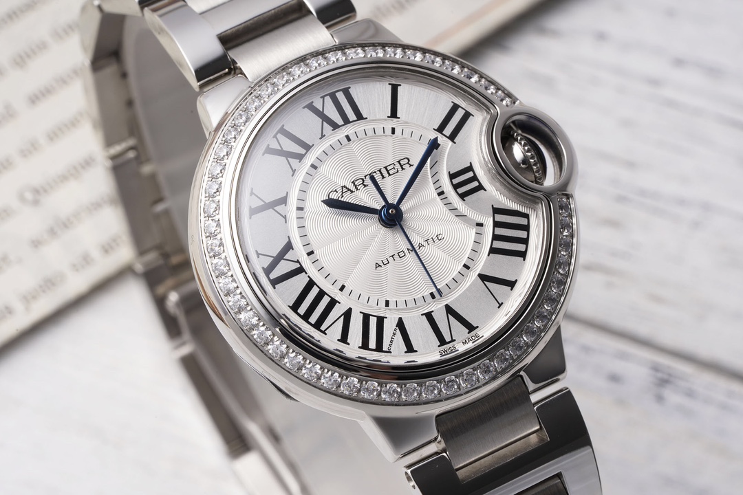 AF Factory Ballon Bleu Watch 33mm Silver Diamond Case Silver Bracelet (Multiple Dial Options)