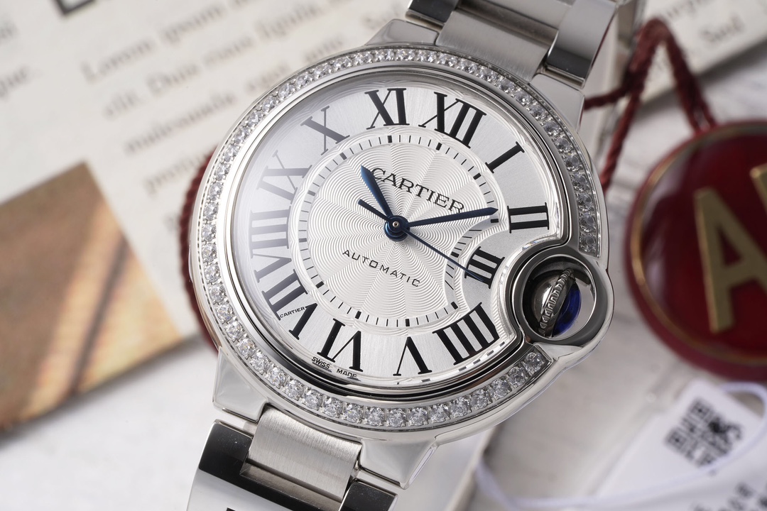AF Factory Ballon Bleu Watch 33mm Silver Diamond Case Silver Bracelet (Multiple Dial Options)