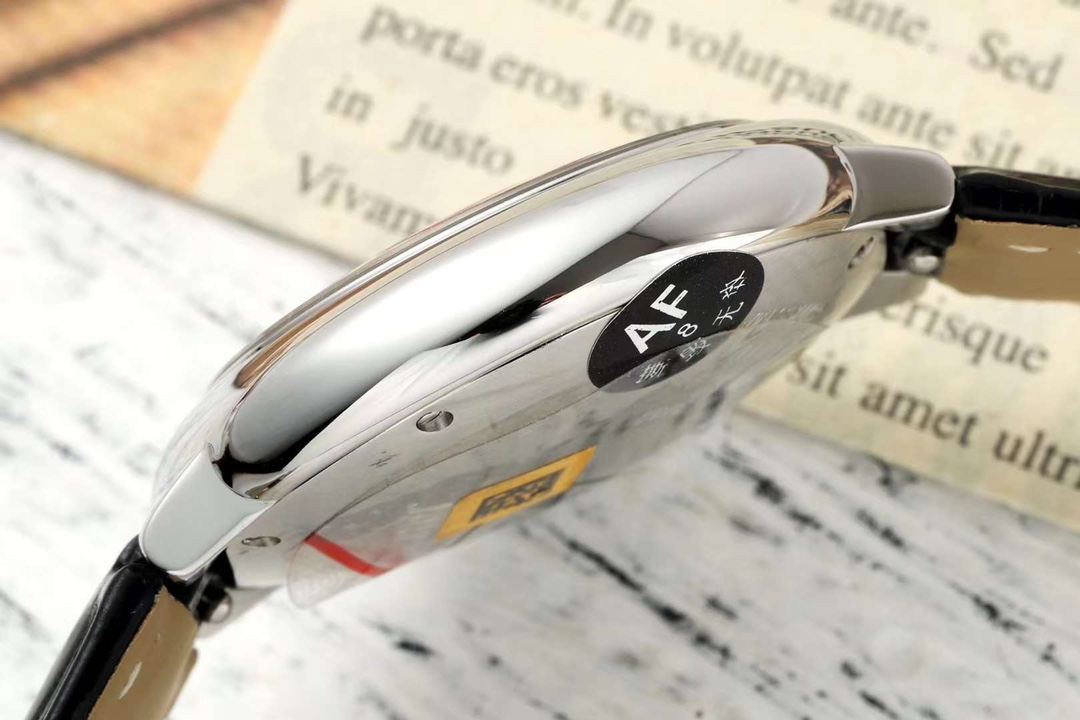 AF Factory Ballon Bleu Watch 33mm Silver Case Silver Dial Black Leather Strap