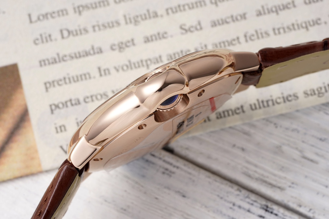 AF Factory Ballon Bleu Watch 33mm Rose Gold Case Dark Red Leather Strap (Multiple Dial Options)