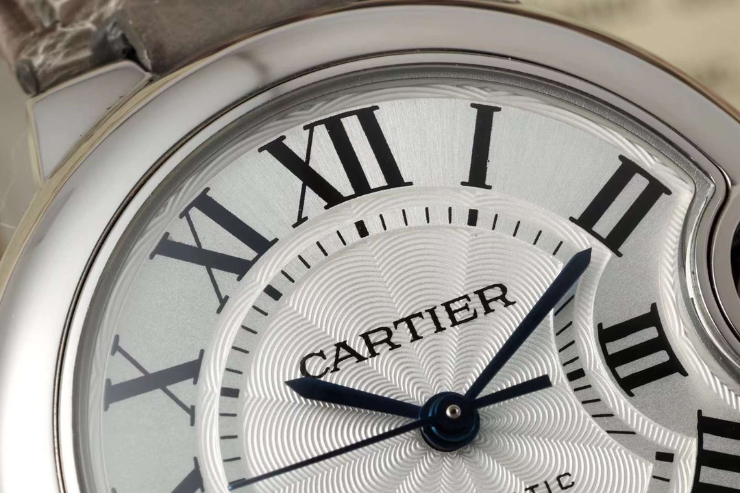 AF Factory Ballon Bleu Watch 33mm Silver Case Silver Dial Grey Leather Strap