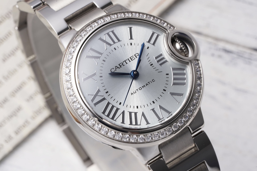 AF Factory Ballon Bleu Watch 33mm Silver Diamond Case Silver Bracelet (Multiple Dial Options)