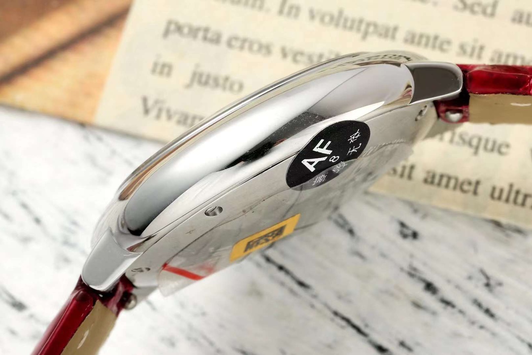 AF Factory Ballon Bleu Watch 33mm Silver Case Silver Dial Burgundy Leather Strap