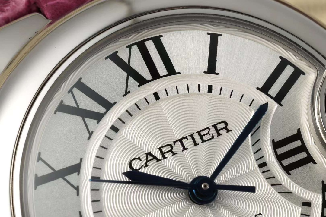 AF Factory Ballon Bleu Watch 33mm Silver Case Silver Dial Rose Red Leather Strap