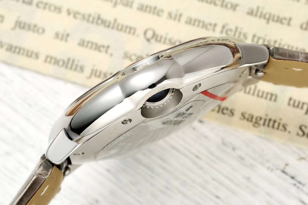 AF Factory Ballon Bleu Watch 33mm Silver Case Silver Dial Grey Leather Strap