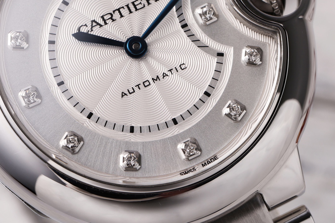 AF Factory Ballon Bleu Watch 33mm Silver Case Silver Bracelet Diamond Dial