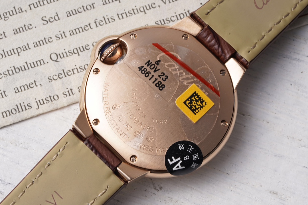 AF Factory Ballon Bleu Watch 33mm Rose Gold Case Dark Red Leather Strap (Multiple Dial Options)