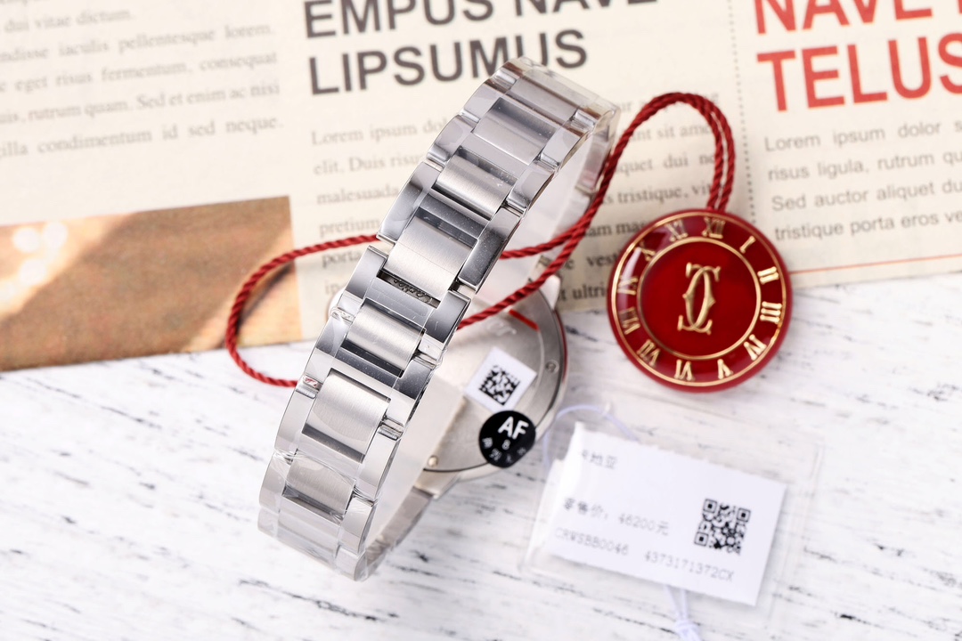 AF Factory Ballon Bleu Watch 33mm Silver Case Silver Bracelet Diamond Dial