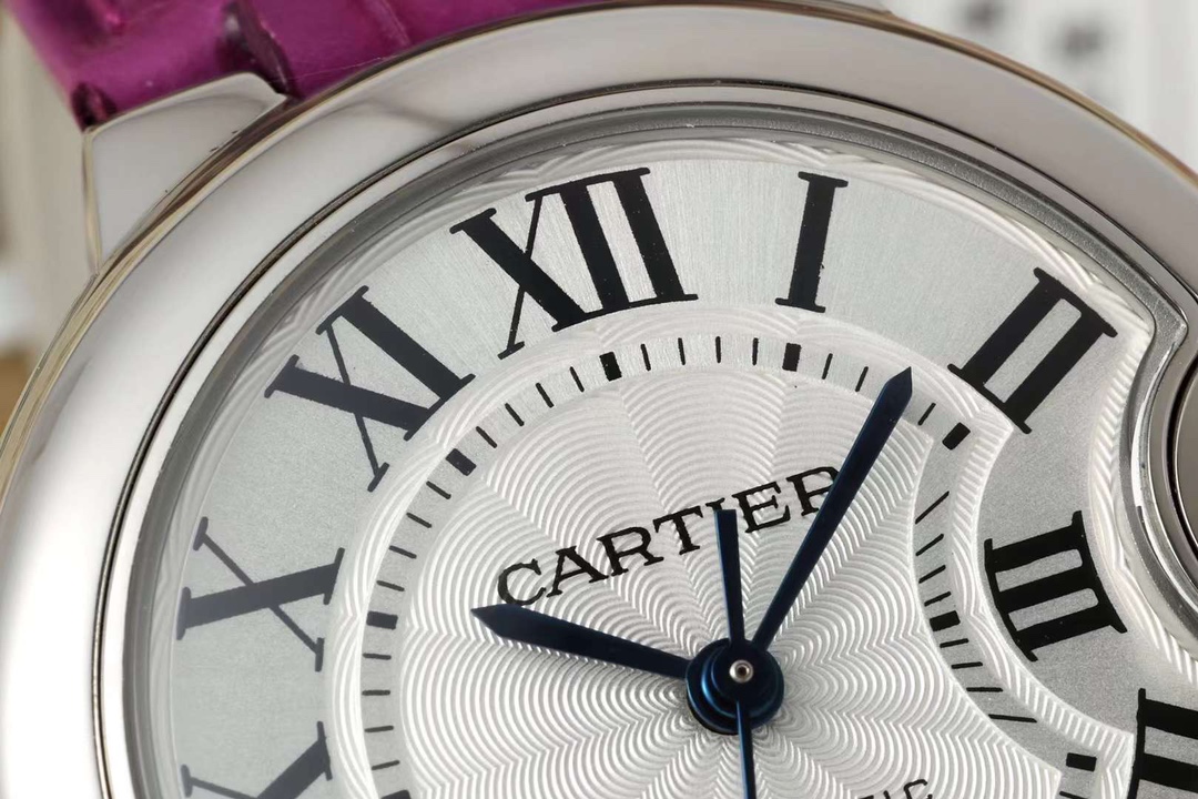 AF Factory Ballon Bleu Watch 33mm Silver Case Silver Dial Purple Leather Strap