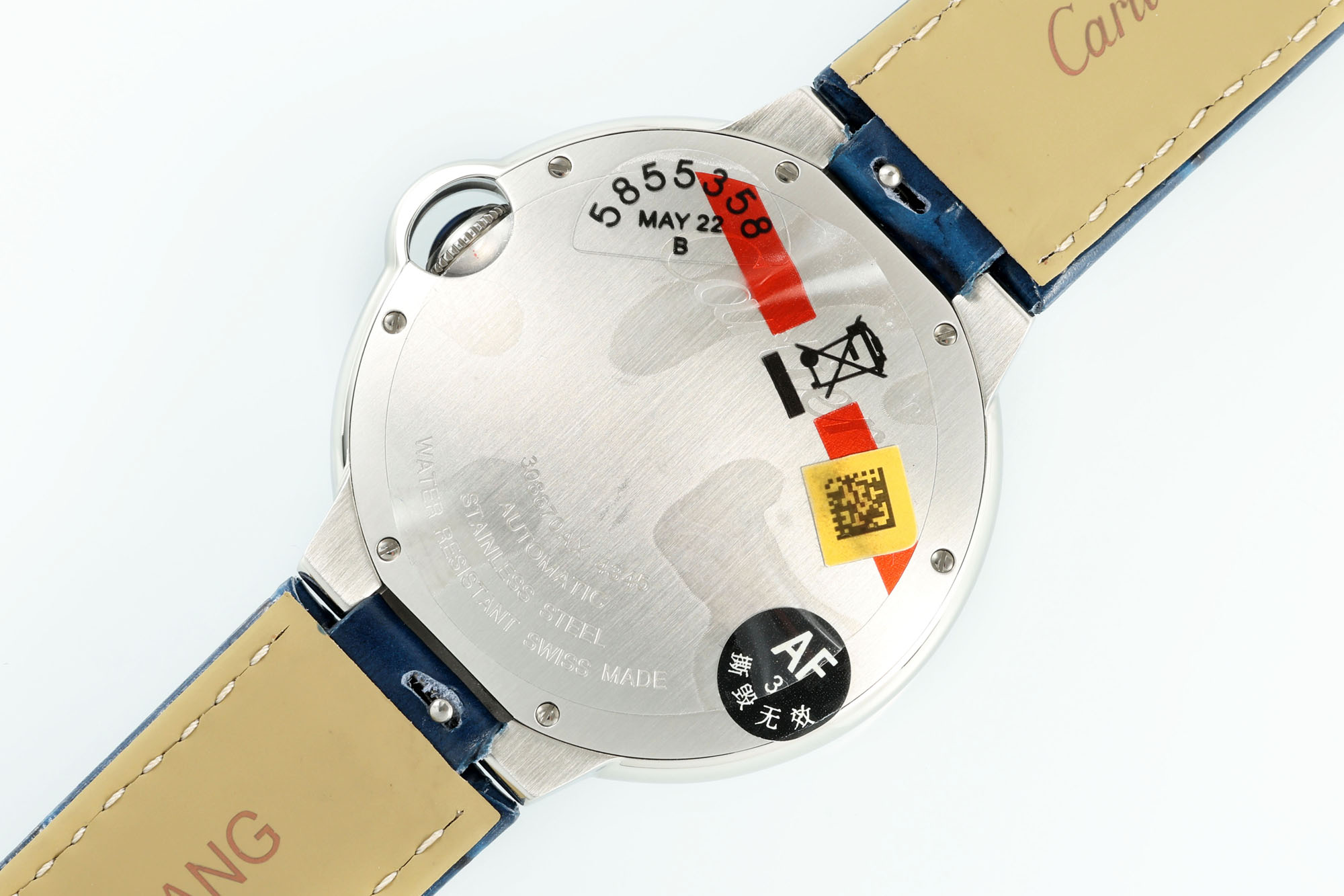 AF Factory Ballon Bleu Watch – 42mm Date Automatic  Silver Case Blue Leather Strap