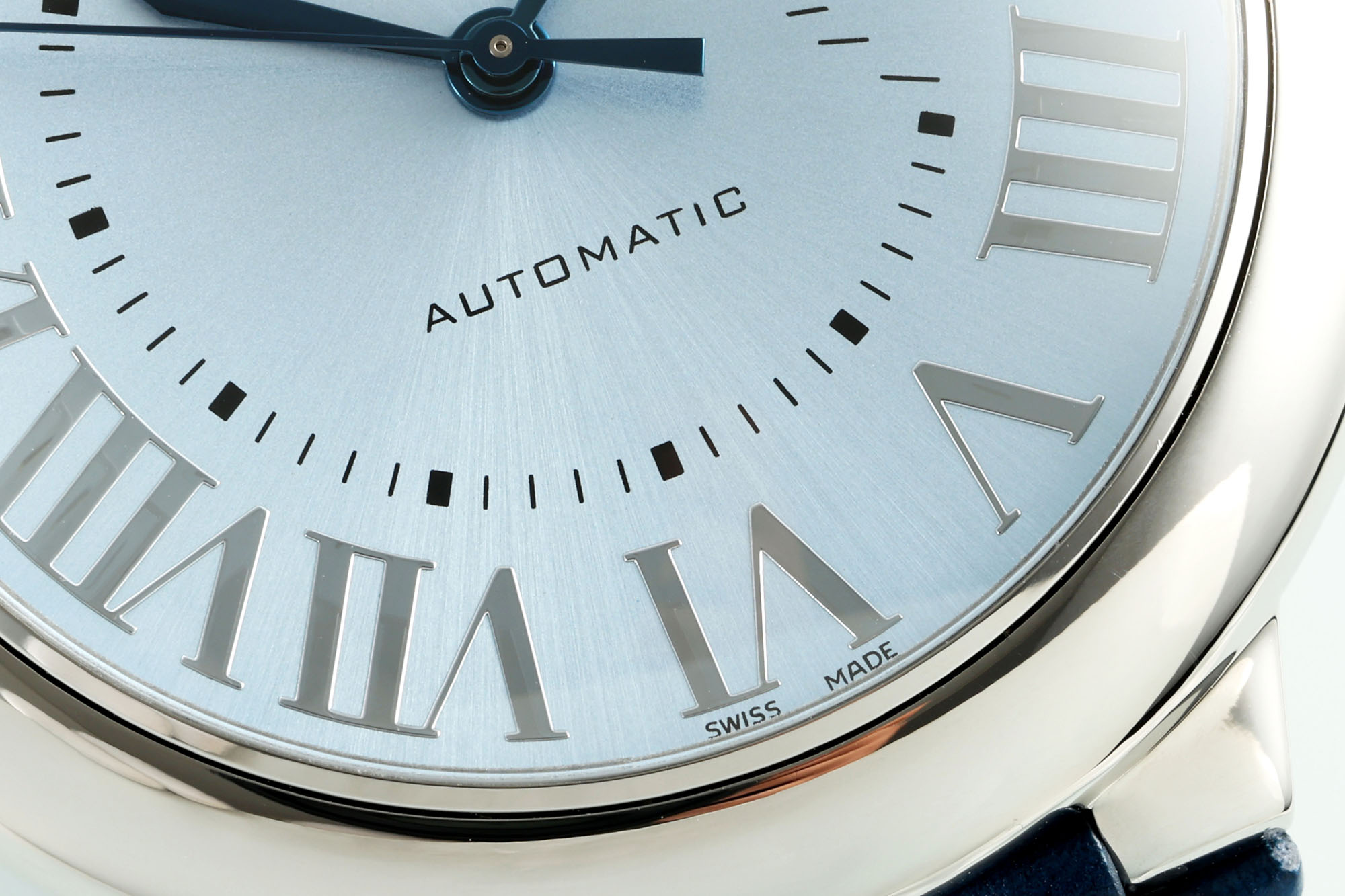 AF Factory Ballon Bleu Watch – 42mm Date Automatic  Silver Case Blue Leather Strap